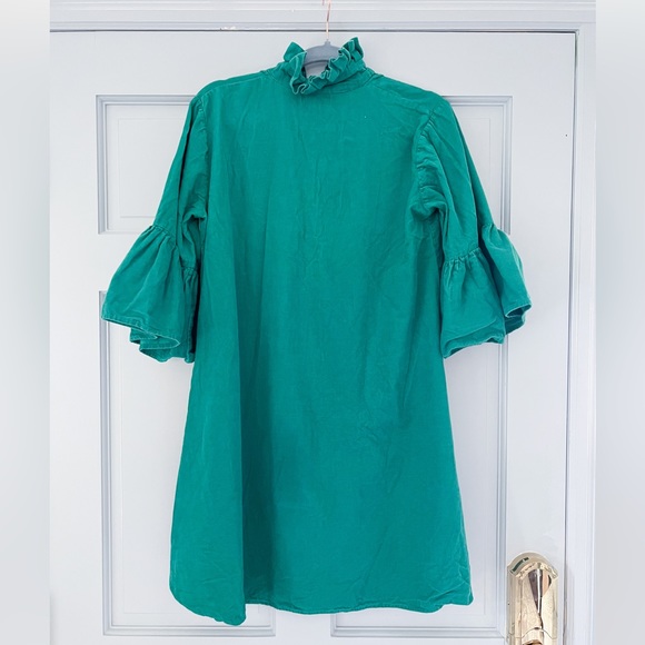 Holly Shae Emerald / Teal Corduroy Swing Dress - Picture 11 of 15